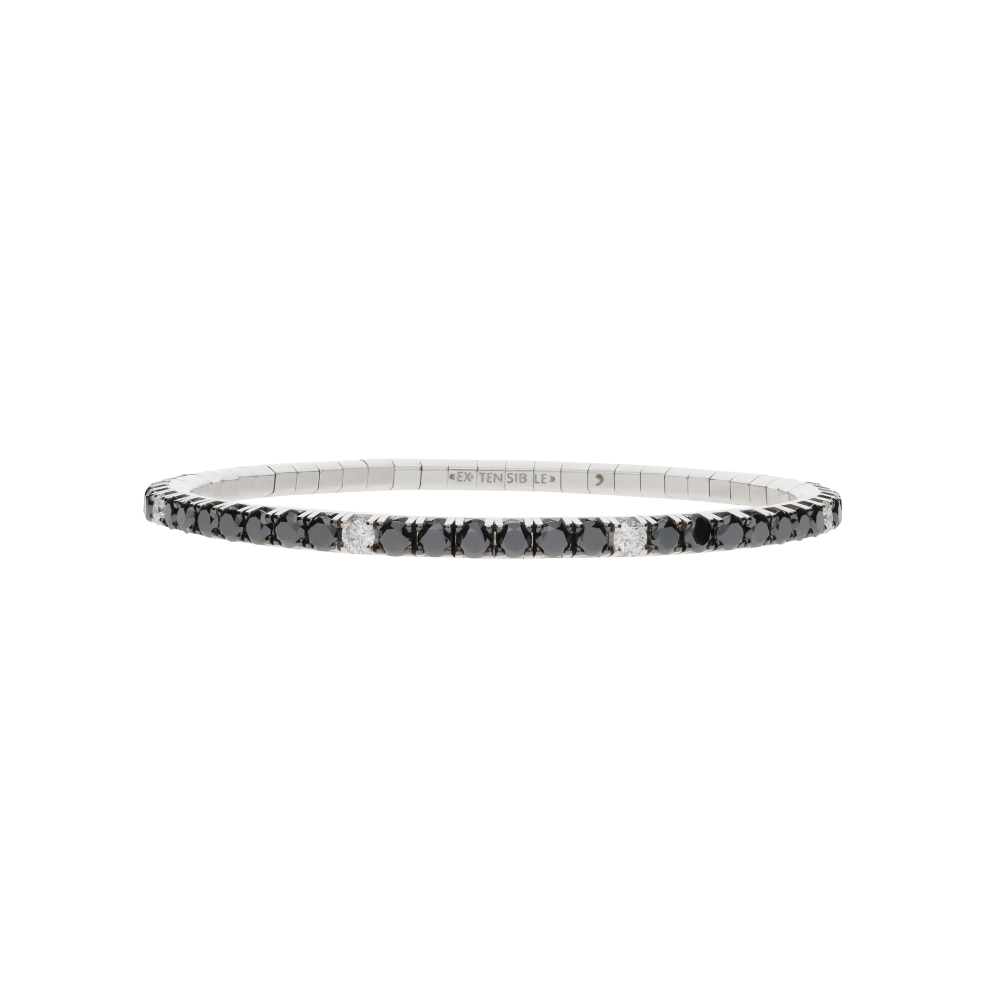 6.5 CT Black & White Diamond Stretch Bracelet