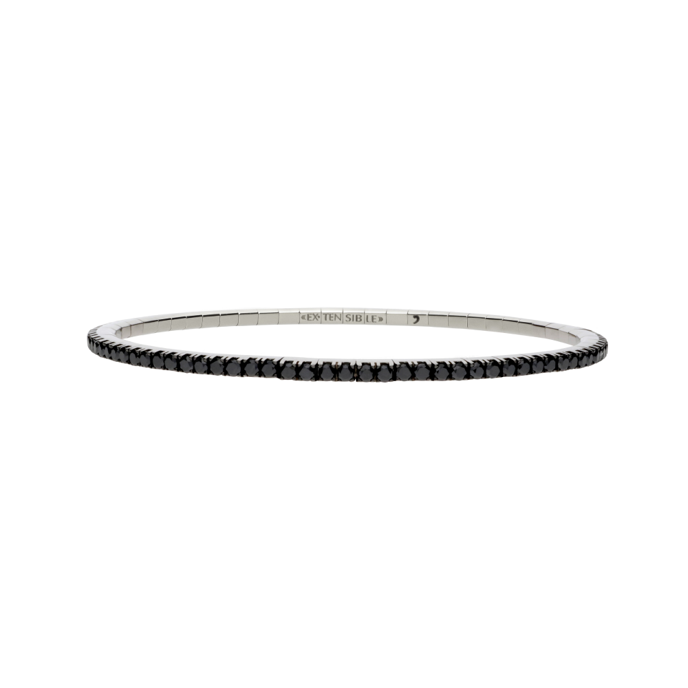 2.60 CT Black Round Diamond Stretch Bracelet