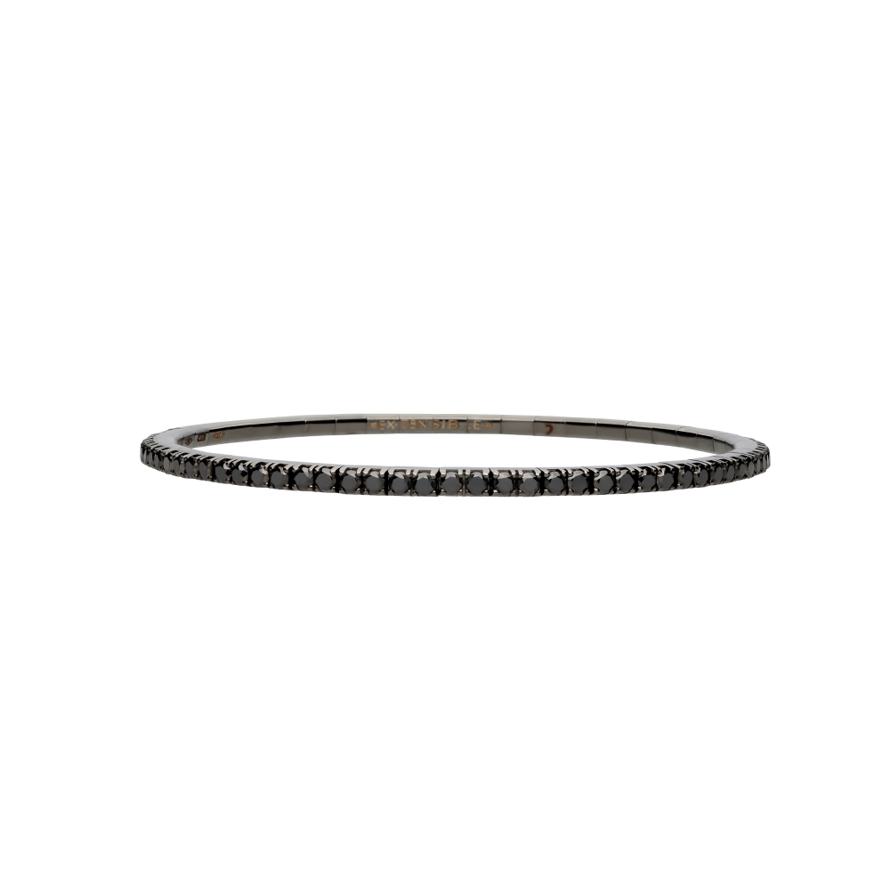 2.6 CT Black Diamond Rodium Stretch Bracelet